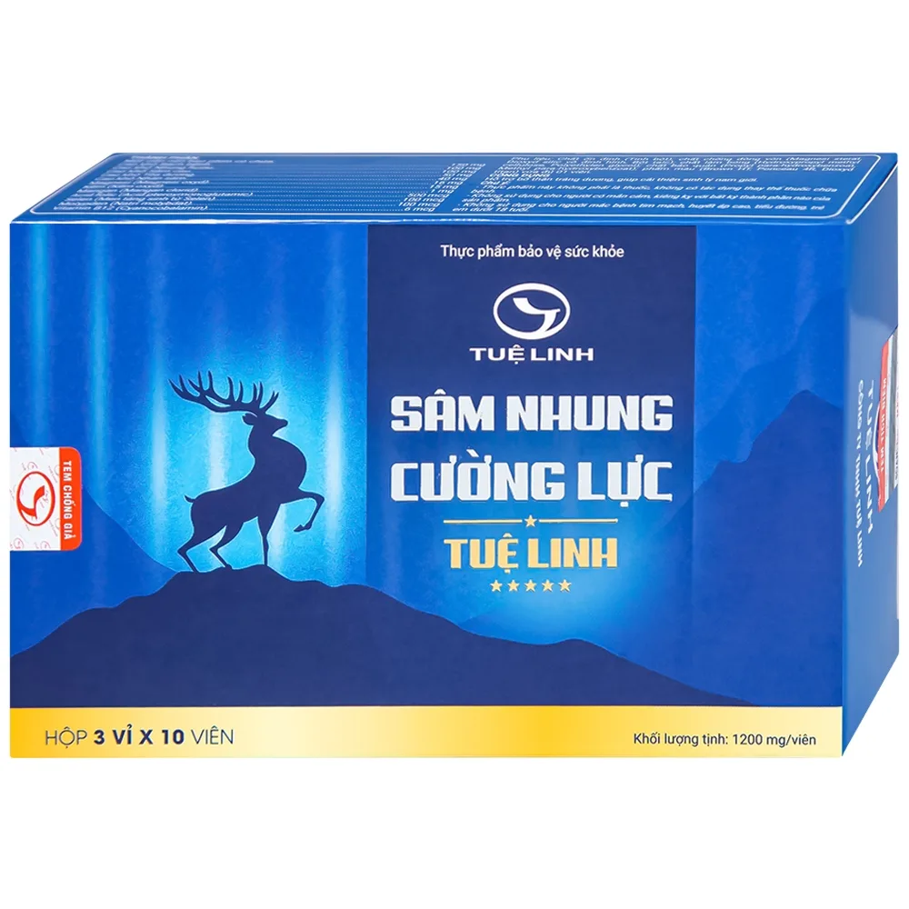 Hình ảnh Viên nén Sâm Nhung Cường Lực Tuệ Linh giúp bổ thận tráng dương, bổ khí huyết (3 vỉ x 10 viên)