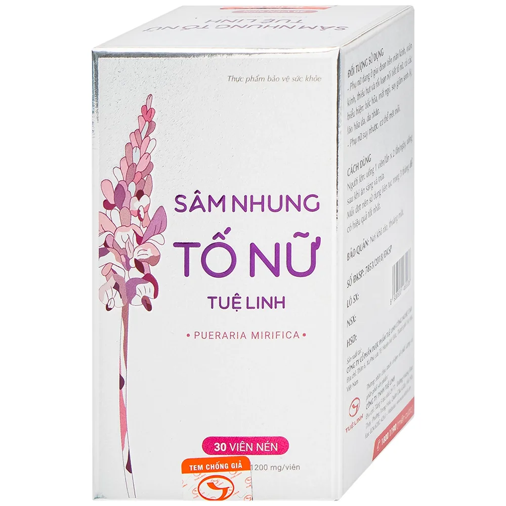 Hình ảnh Viên nén Sâm Nhung Tố Nữ Tuệ Linh hỗ trợ tăng cường nội tiết tố nữ (Hộp 30 viên)