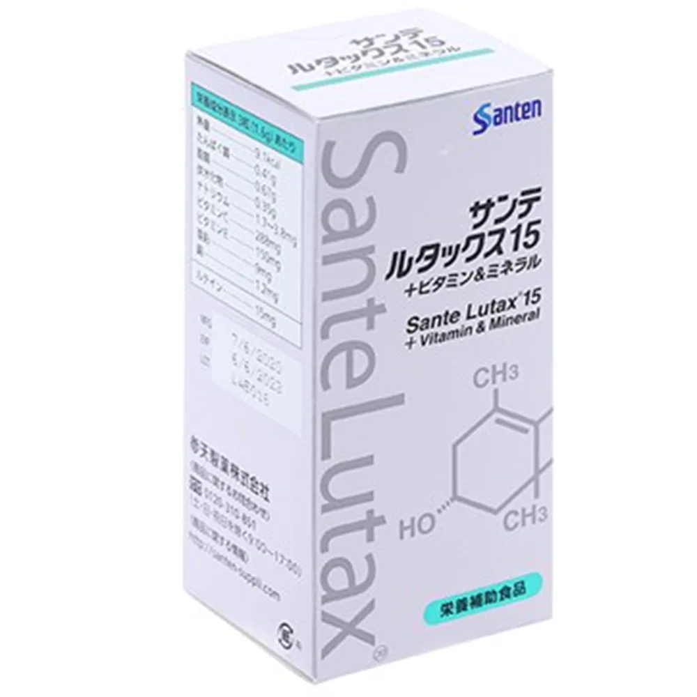 Hình ảnh Viên uống SanteLutax 15 + Vitamin & Mineral Santen bổ sung dưỡng chất thiết yếu giúp đôi mắt sáng (9 vỉ x 10 viên)