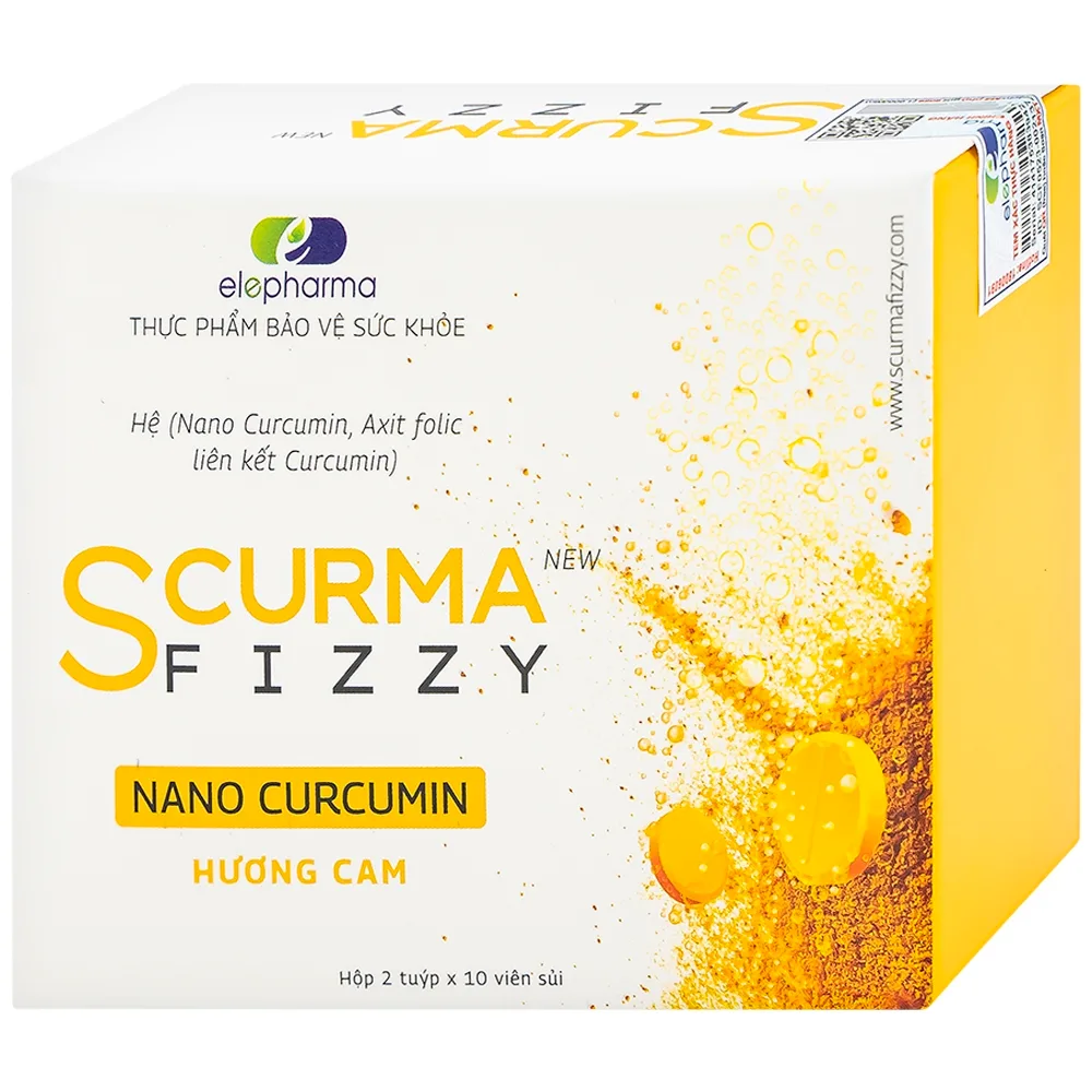 Hình ảnh Viên sủi Scurma Fizzy Nano Curcumin hỗ trợ giảm các triệu chứng trào ngược dạ dày thực quản (2 tuýt x 10 viên)