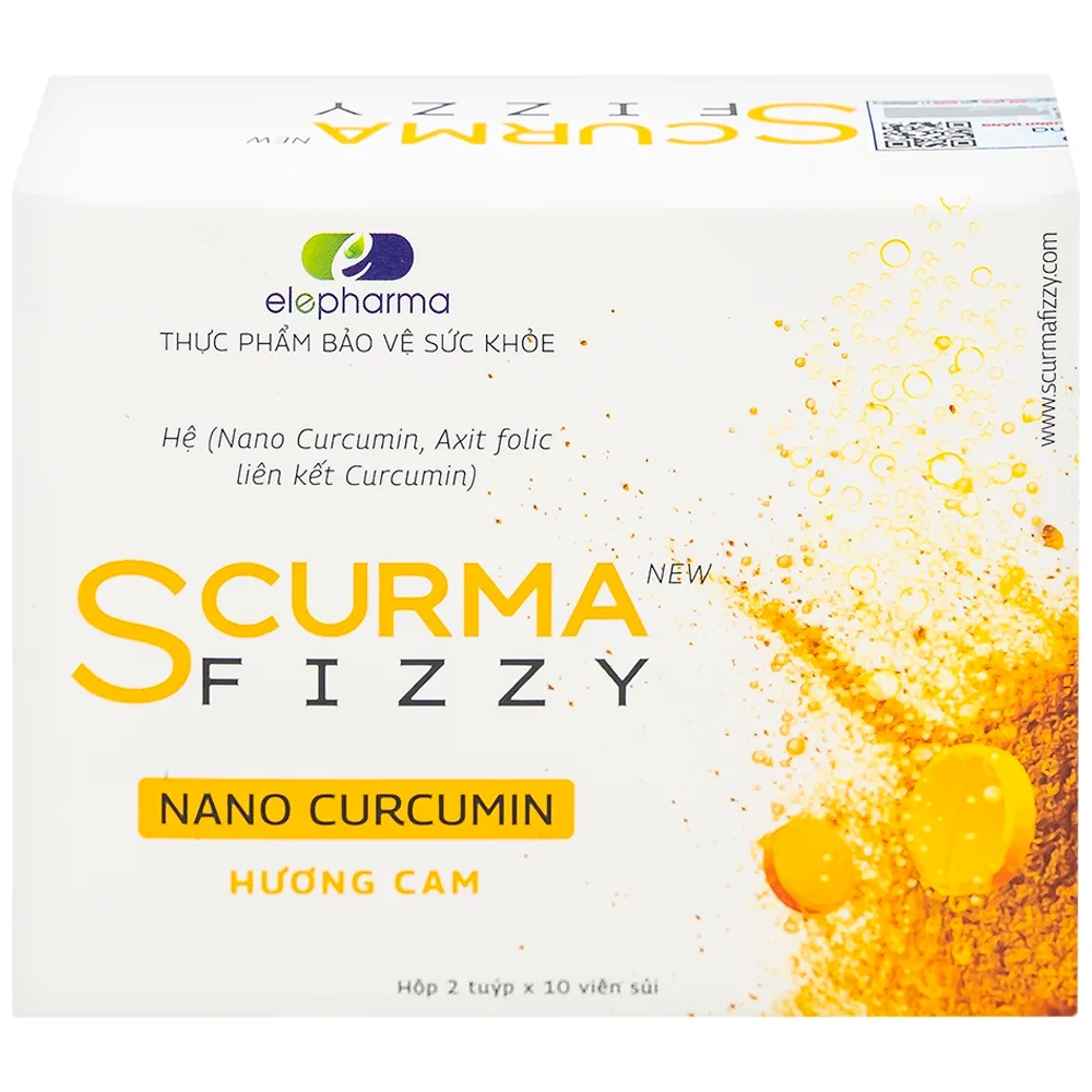 Hình ảnh Viên sủi Scurma Fizzy Nano Curcumin hỗ trợ giảm các triệu chứng trào ngược dạ dày thực quản (2 tuýt x 10 viên)
