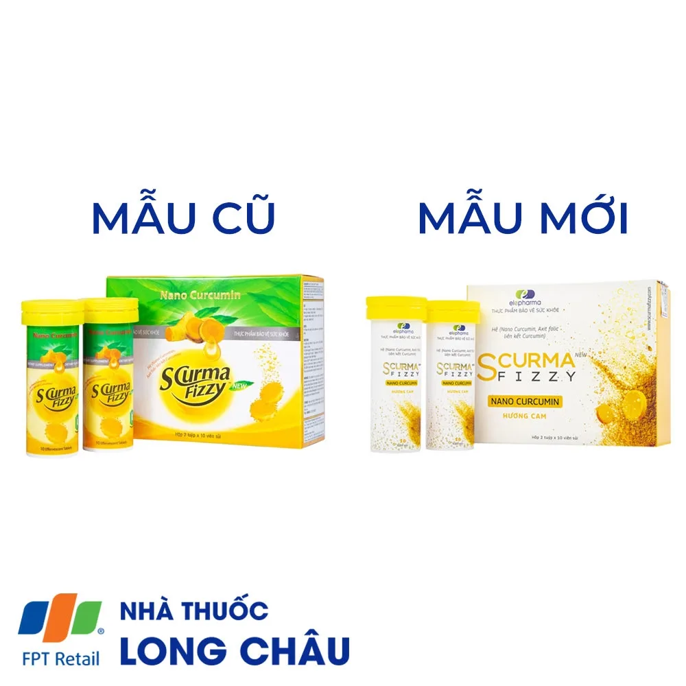 Hình ảnh Viên sủi Scurma Fizzy Nano Curcumin hỗ trợ giảm các triệu chứng trào ngược dạ dày thực quản (2 tuýt x 10 viên)