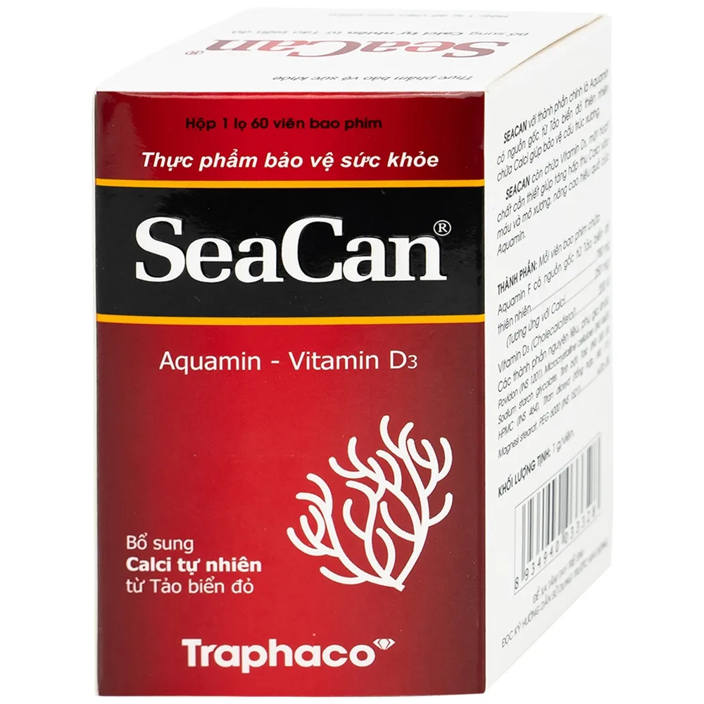 Hình ảnh Viên nén Seacan Traphaco bổ sung Canxi và Vitamin D3 (60 viên)