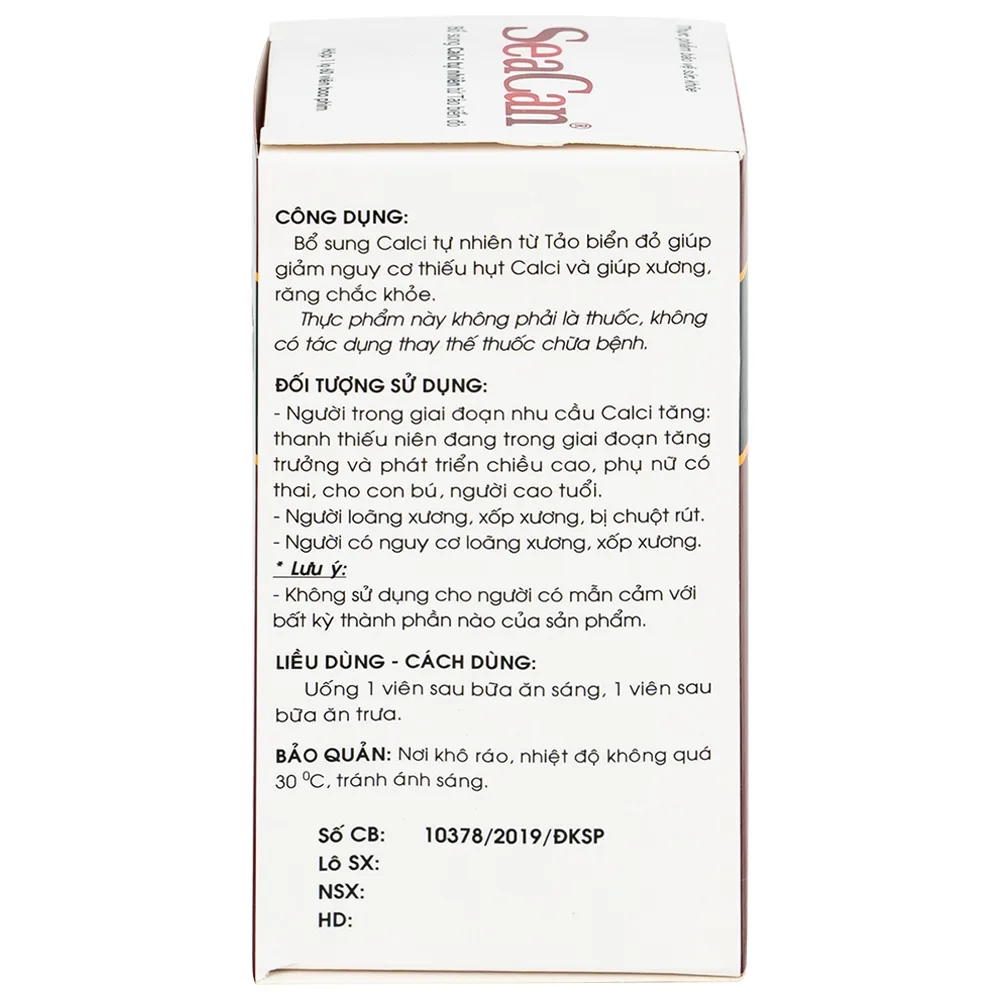 Hình ảnh Viên nén Seacan Traphaco bổ sung Canxi và Vitamin D3 (60 viên)