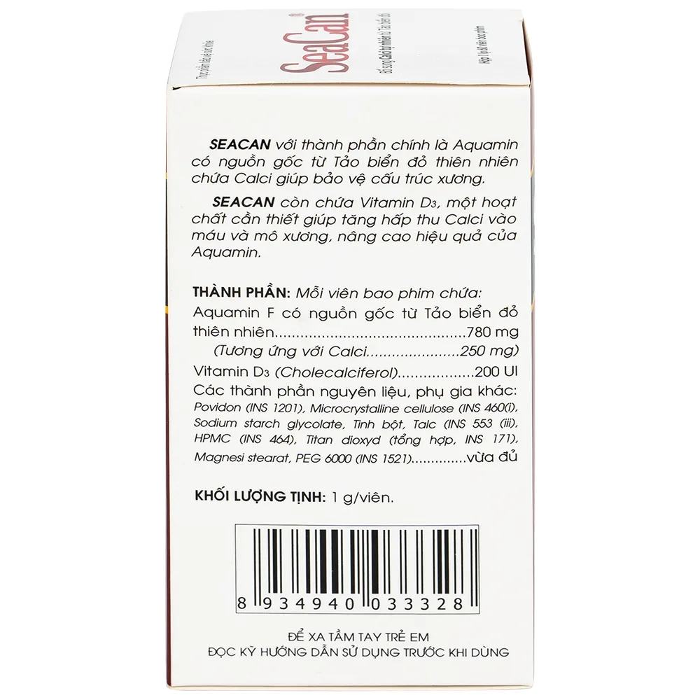 Hình ảnh Viên nén Seacan Traphaco bổ sung Canxi và Vitamin D3 (60 viên)
