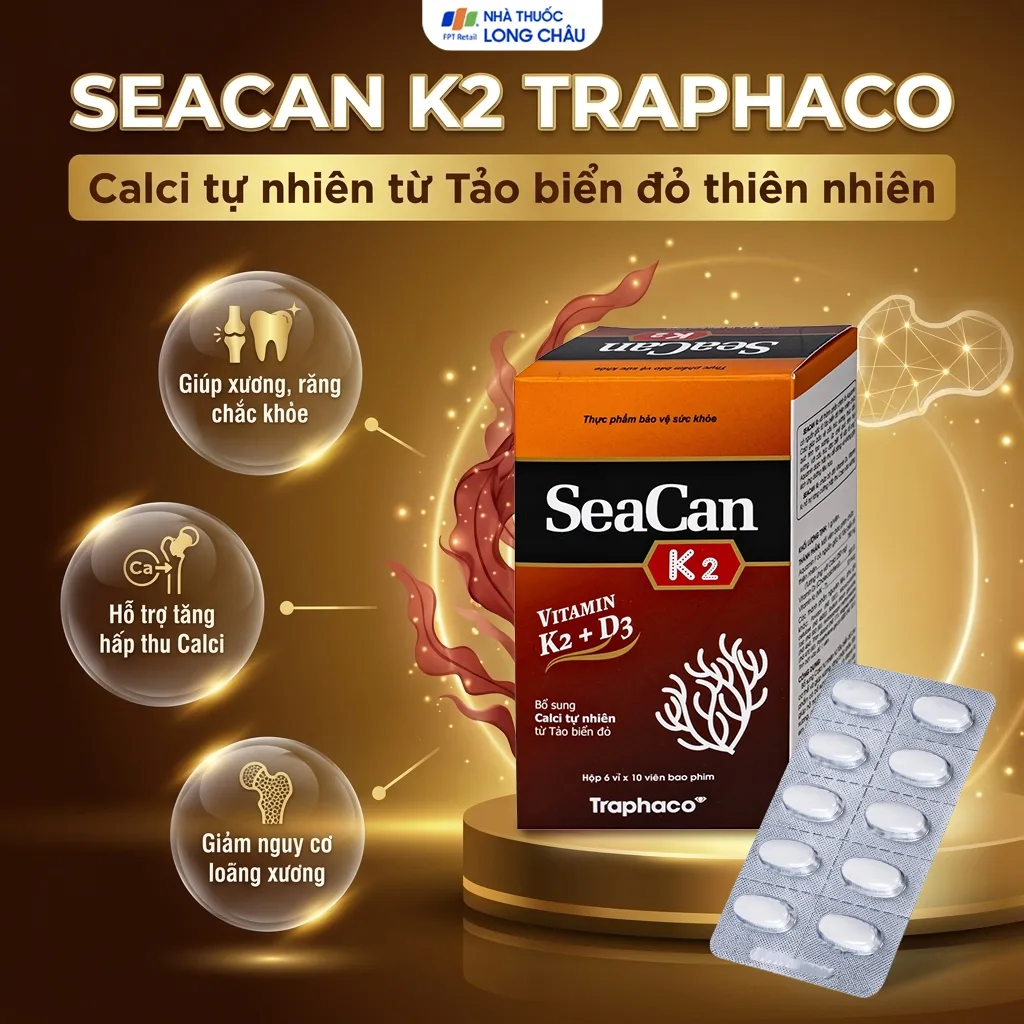 Hình ảnh Viên uống giúp xương, răng chắc khỏe Seacan K2 Traphaco (6 vỉ x 10 viên)
