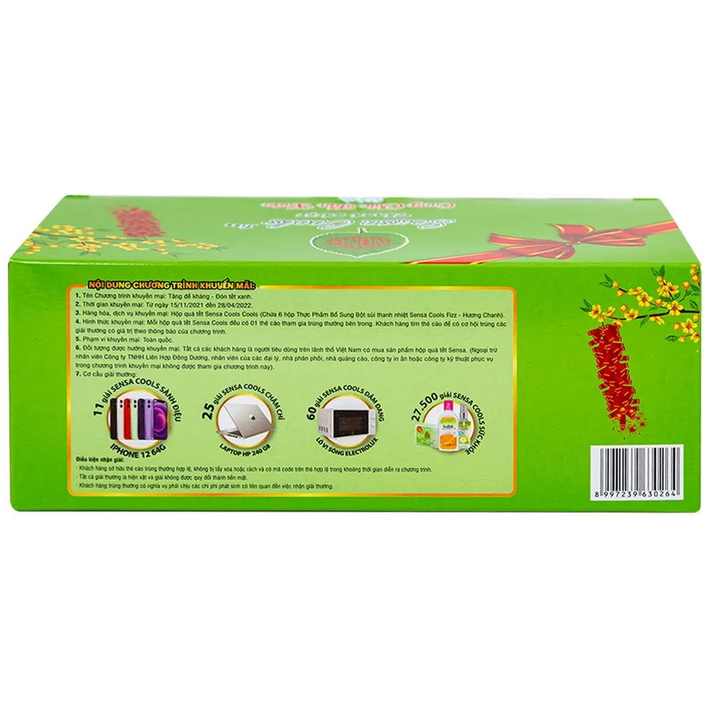 Hình ảnh Bột sủi Sensa Cools Enesis giúp thanh nhiệt cơ thể và tăng cường sức đề kháng (6 gói x 7g)