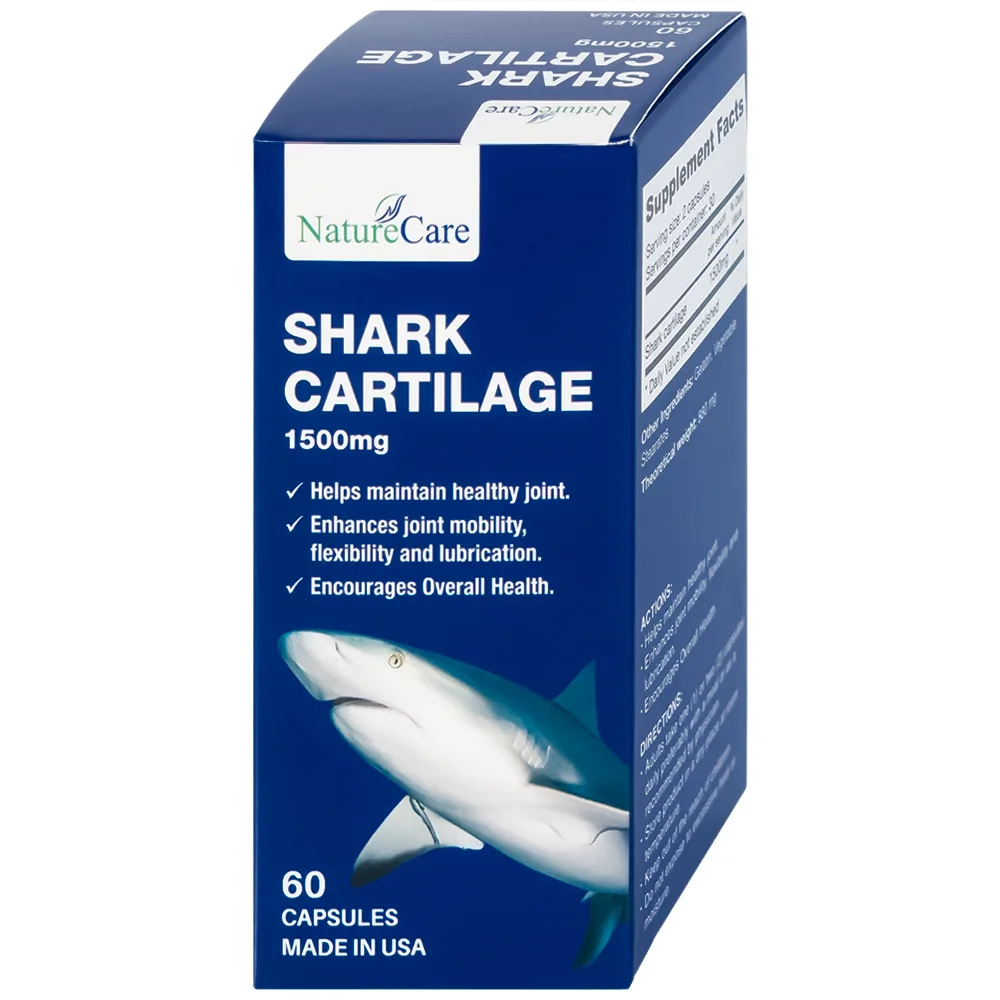 Hình ảnh Viên uống Shark Cartilage NatureCare hỗ trợ tăng cường khả năng vận động linh hoạt và bôi trơn khớp (Hộp 60 viên)