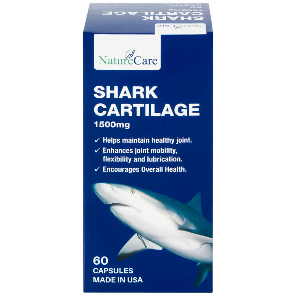 Hình ảnh Viên uống Shark Cartilage NatureCare hỗ trợ tăng cường khả năng vận động linh hoạt và bôi trơn khớp (Hộp 60 viên)
