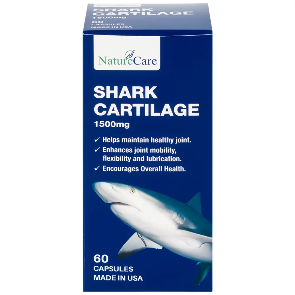 Hình ảnh Viên uống Shark Cartilage NatureCare hỗ trợ tăng cường khả năng vận động linh hoạt và bôi trơn khớp (Hộp 60 viên)