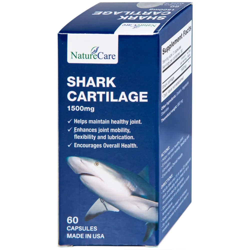 Hình ảnh Viên uống Shark Cartilage NatureCare hỗ trợ tăng cường khả năng vận động linh hoạt và bôi trơn khớp (Hộp 60 viên)