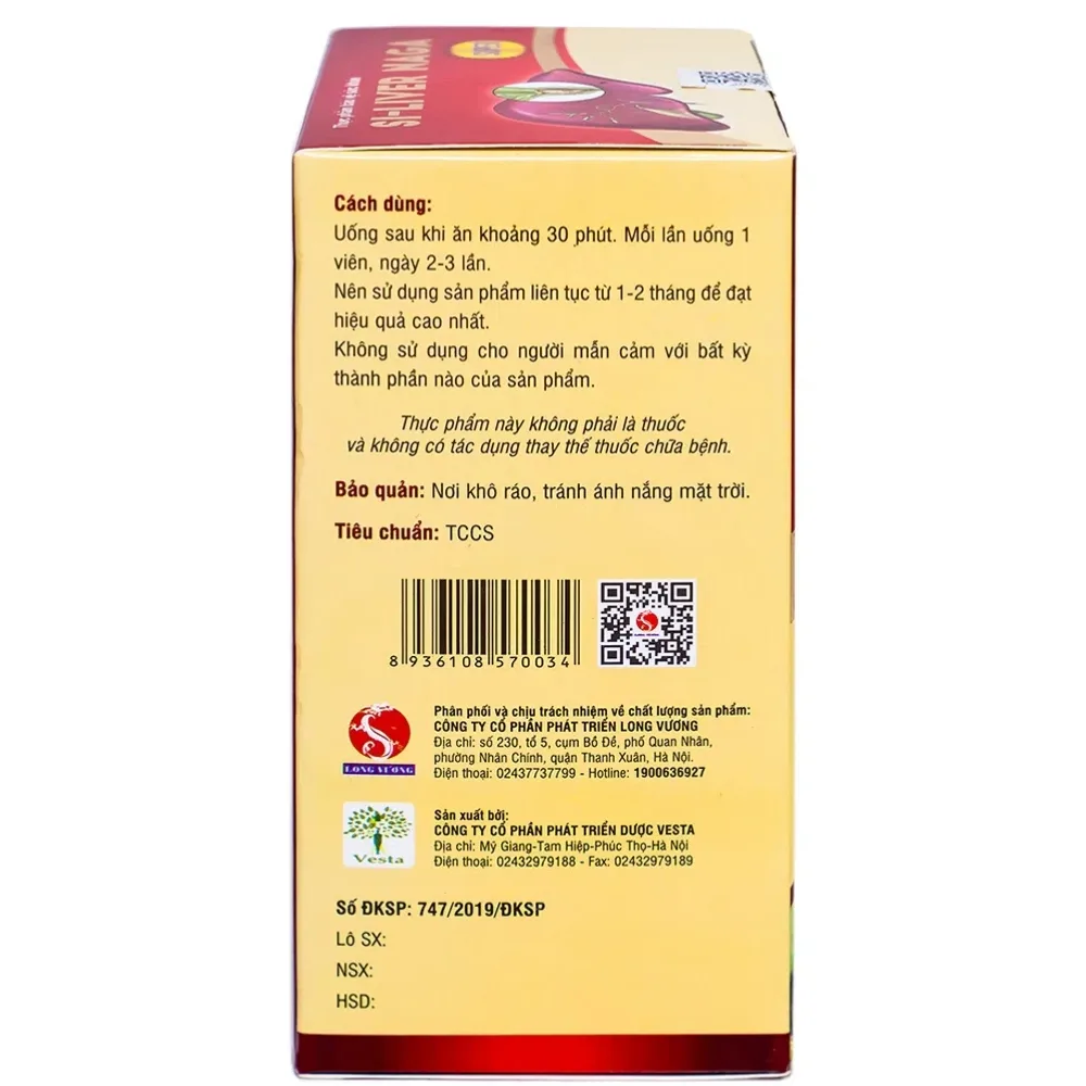 Hình ảnh Viên uống Si-Liver Naga Vesta giúp tăng cường miễn dịch, phục hồi và bảo vệ gan (60 viên)
