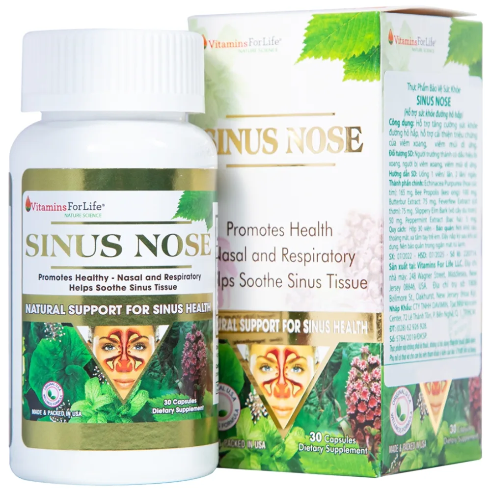 Hình ảnh Viên uống Sinus Nose Vitamins For Life hỗ trợ tăng cường sức khỏe đường hô hấp (30 viên)