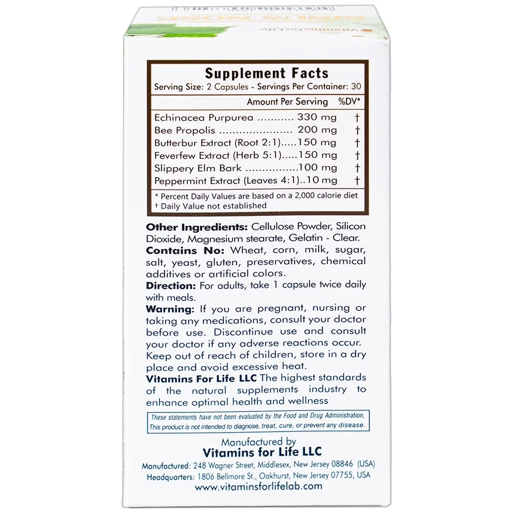 Hình ảnh Viên uống Sinus Nose Vitamins For Life hỗ trợ tăng cường sức khỏe đường hô hấp (60 viên)