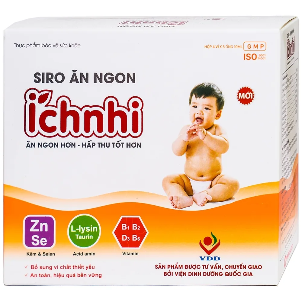 Hình ảnh Siro ăn ngon Íchnhi Nam Dược bổ sung vi chất dinh dưỡng, cải thiện chứng biếng ăn cho trẻ (4 vỉ x 5 ống)
