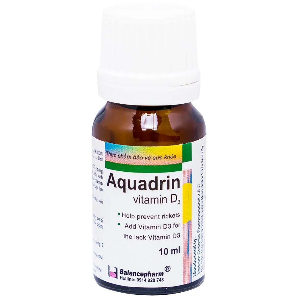 Hình ảnh Dung dịch Aquadrin Balancepharm bổ sung Vitamin D3, ngăn ngừa còi xương, chậm lớn (10ml)