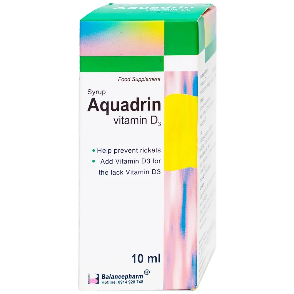 Hình ảnh Dung dịch Aquadrin Balancepharm bổ sung Vitamin D3, ngăn ngừa còi xương, chậm lớn (10ml)