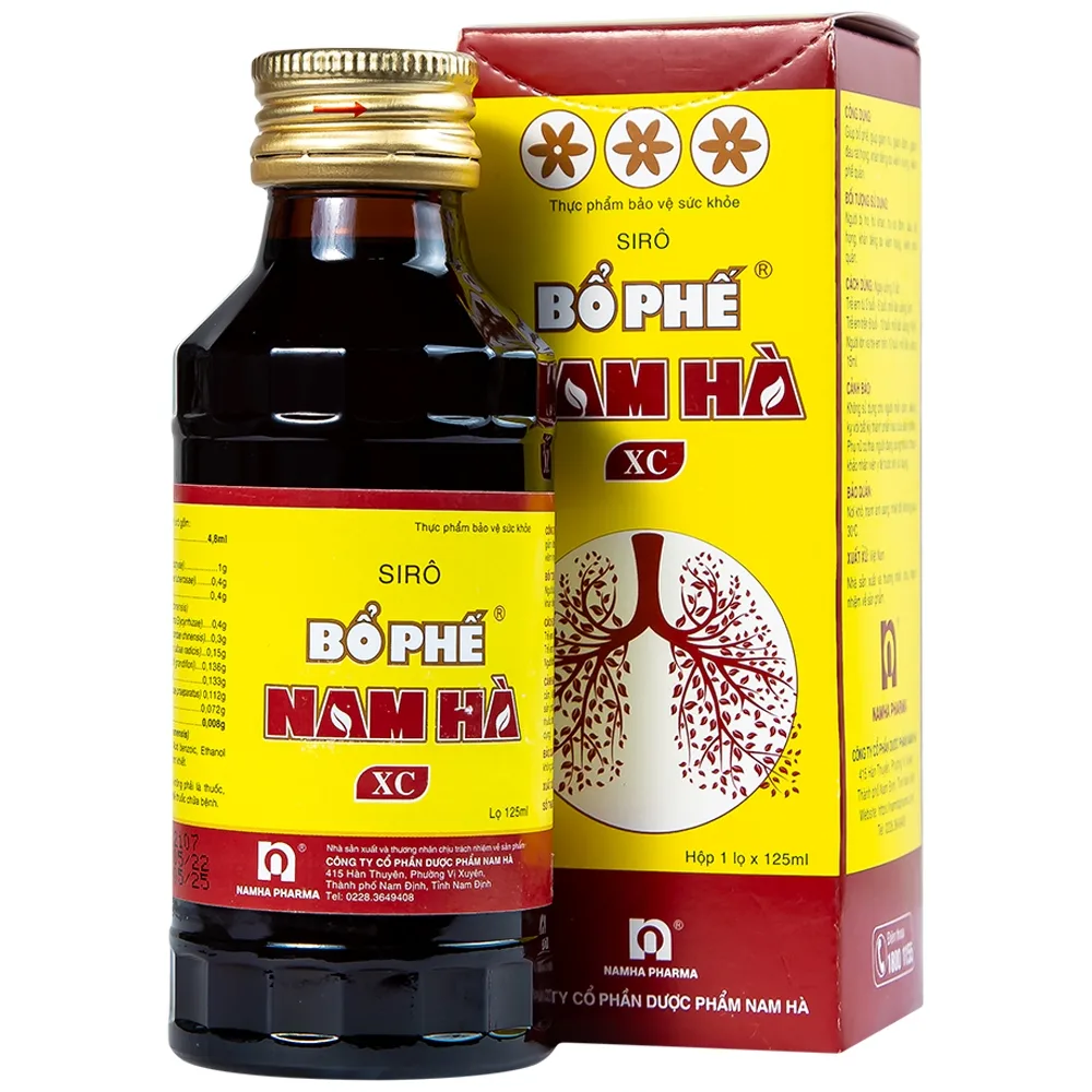 Hình ảnh Siro Bổ Phế Nam Hà XC giảm ho, giảm đờm, đau rát họng, khàn tiếng do viêm họng (125ml)