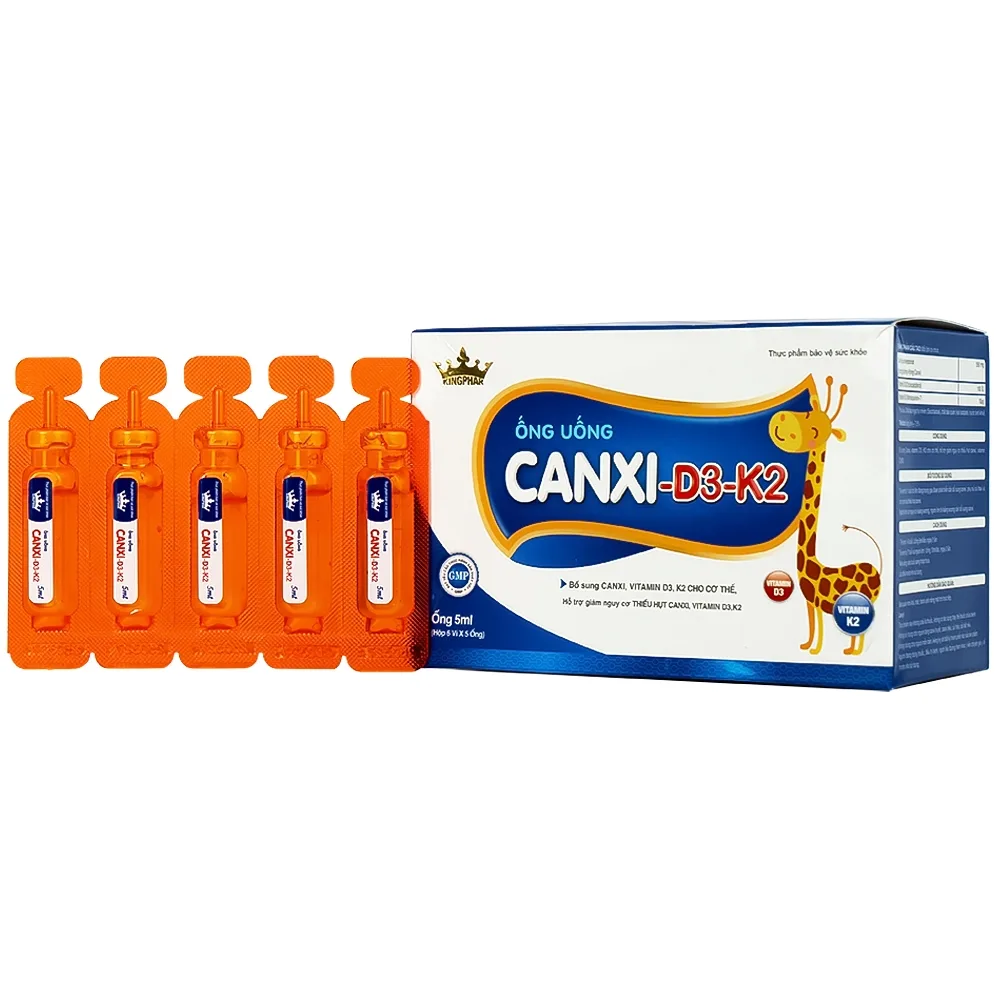 Hình ảnh Siro ống uống Canxi-D3-K2 5ml Kingphar bổ sung canxi & vitamin D3 cho cơ thể (6 vỉ x 5 ống)