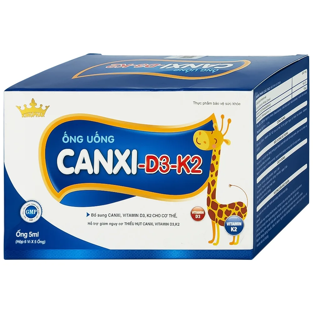 Hình ảnh Siro ống uống Canxi-D3-K2 5ml Kingphar bổ sung canxi & vitamin D3 cho cơ thể (6 vỉ x 5 ống)
