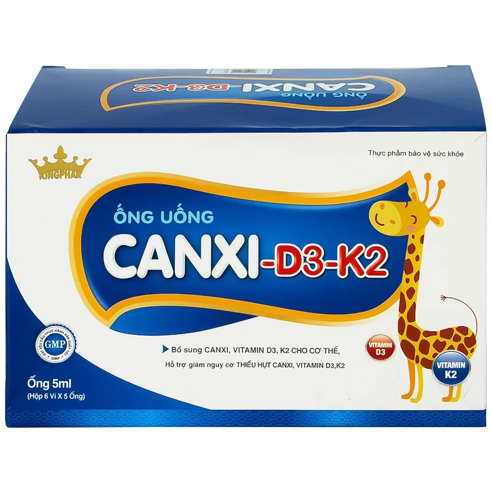 Hình ảnh Siro ống uống Canxi-D3-K2 5ml Kingphar bổ sung canxi & vitamin D3 cho cơ thể (6 vỉ x 5 ống)
