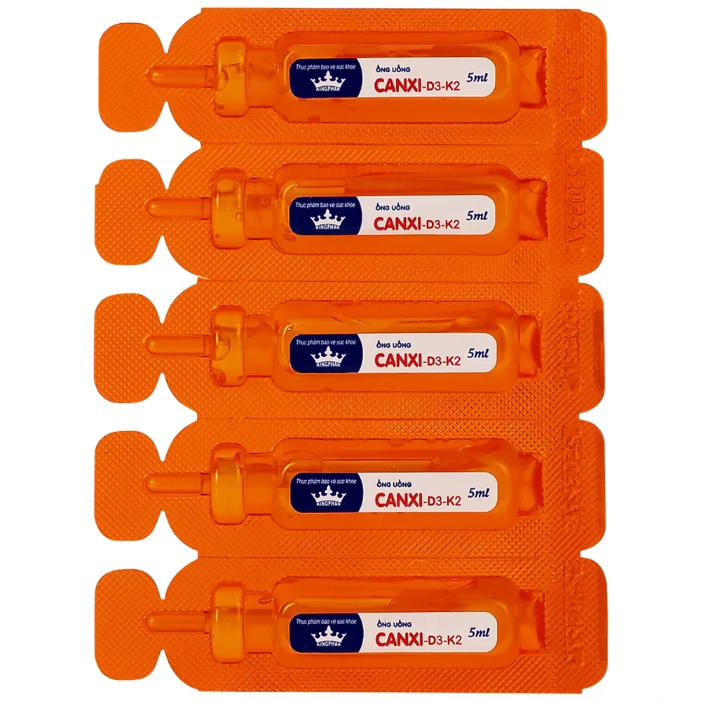 Hình ảnh Siro ống uống Canxi-D3-K2 5ml Kingphar bổ sung canxi & vitamin D3 cho cơ thể (6 vỉ x 5 ống)