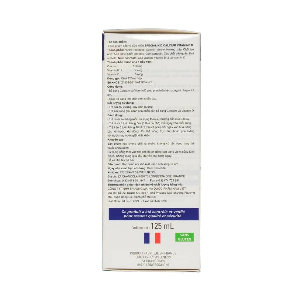 Hình ảnh Siro Special Kid Calcium Vitamine D bổ sung Calci và Vitamin D giúp xương, răng chắc khỏe (125ml)