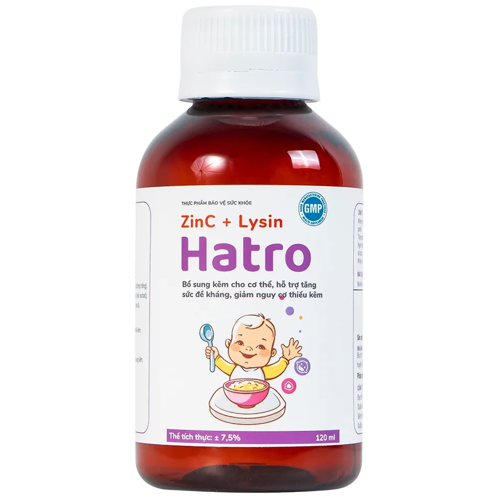 Hình ảnh Siro ZinC + Lysin Hatro bổ sung kẽm, hỗ trợ tăng sức đề kháng cho trẻ (120ml)
