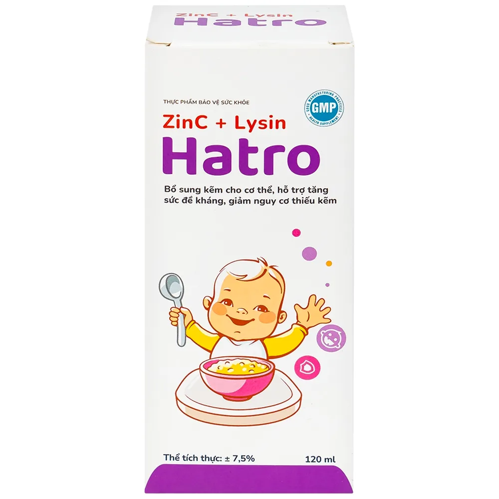 Hình ảnh Siro ZinC + Lysin Hatro bổ sung kẽm, hỗ trợ tăng sức đề kháng cho trẻ (120ml)