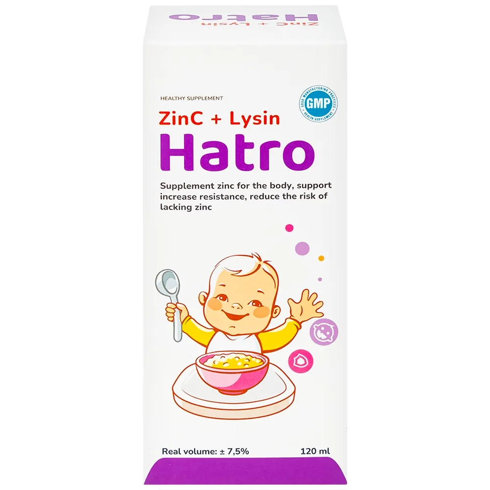 Hình ảnh Siro ZinC + Lysin Hatro bổ sung kẽm, hỗ trợ tăng sức đề kháng cho trẻ (120ml)