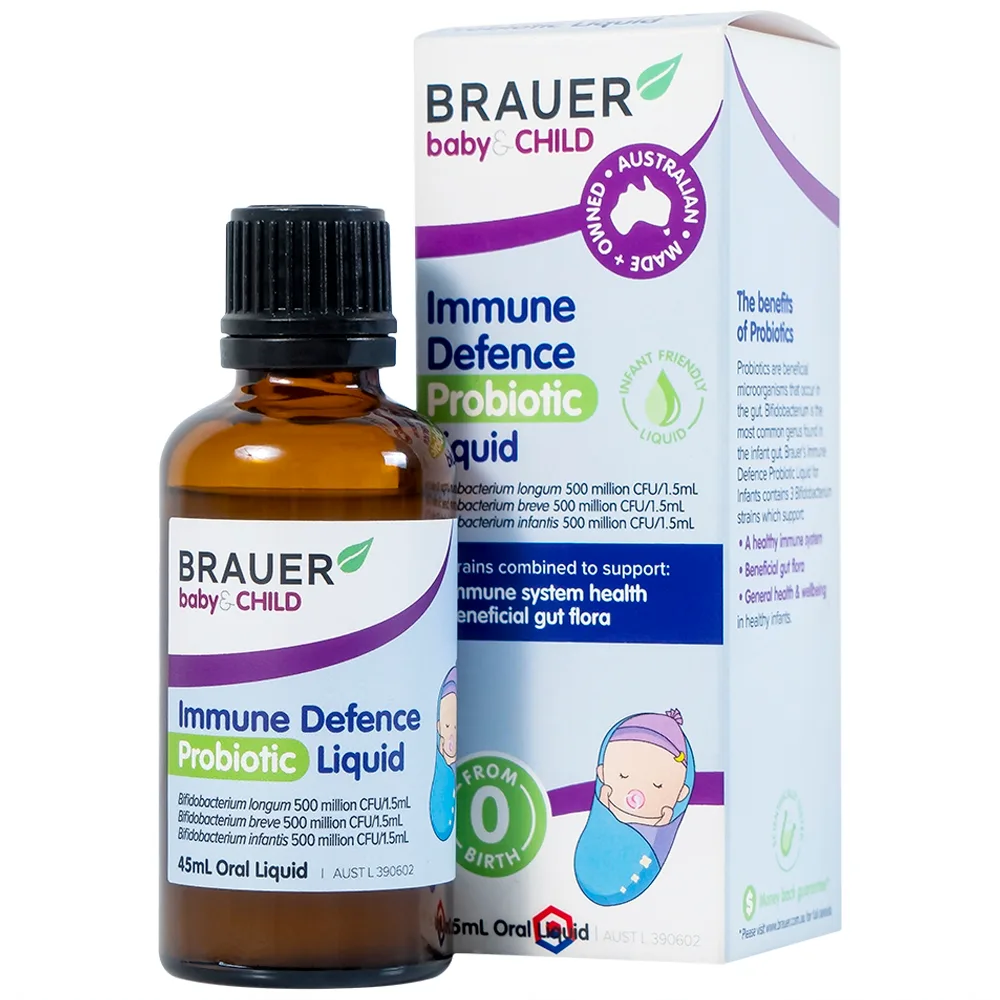 Hình ảnh Siro Immune Defence Probiotic Liquid Brauer giúp tăng cường sức đề kháng và tốt cho đường ruột (45ml)