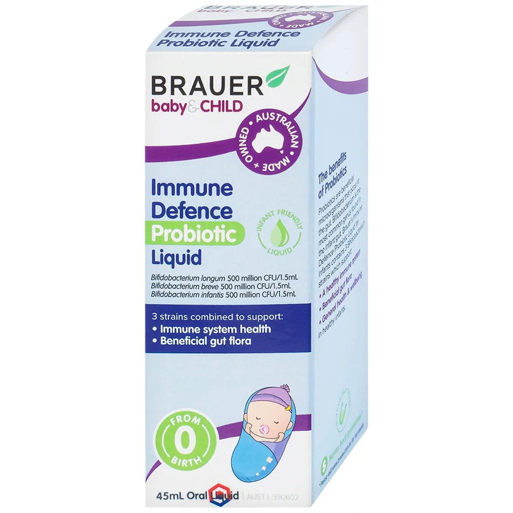 Hình ảnh Siro Immune Defence Probiotic Liquid Brauer giúp tăng cường sức đề kháng và tốt cho đường ruột (45ml)