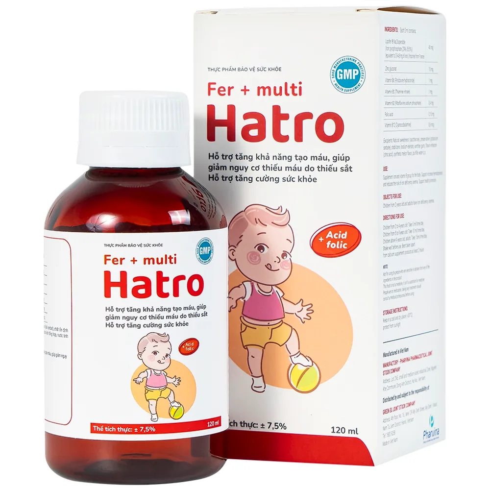 Hình ảnh Siro Fer + Multi Hatro bổ sung sắt và Vitamin nhóm B cho cơ thể (120ml)