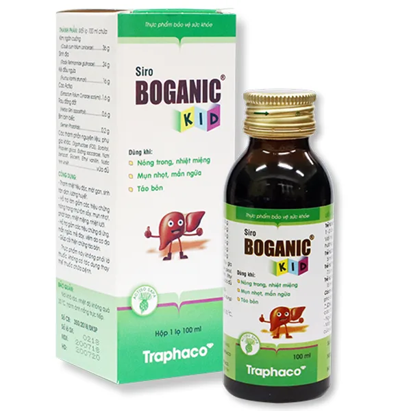 Hình ảnh Siro Boganic Kid 100ml Traphaco thanh nhiệt tiêu độc, mát gan, sinh tân dịch, lương huyết