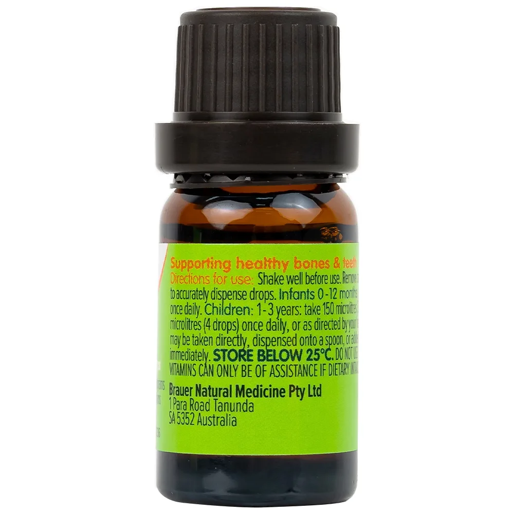 Hình ảnh Siro Brauer Baby Kids D3+k2 High Potency MK-7 Drops 10ml bổ sung vitamin D3 và vitamin K2