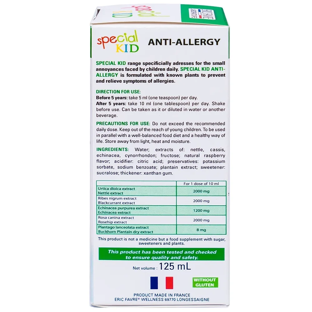 Hình ảnh Siro Special Kid Anti-Allergies giúp giảm dị ứng, tăng cường sức đề kháng (125ml)