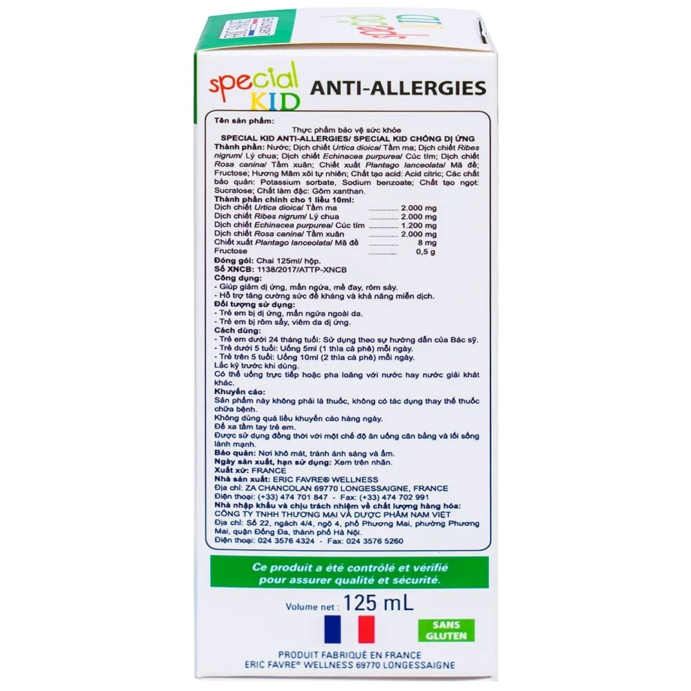 Hình ảnh Siro Special Kid Anti-Allergies giúp giảm dị ứng, tăng cường sức đề kháng (125ml)