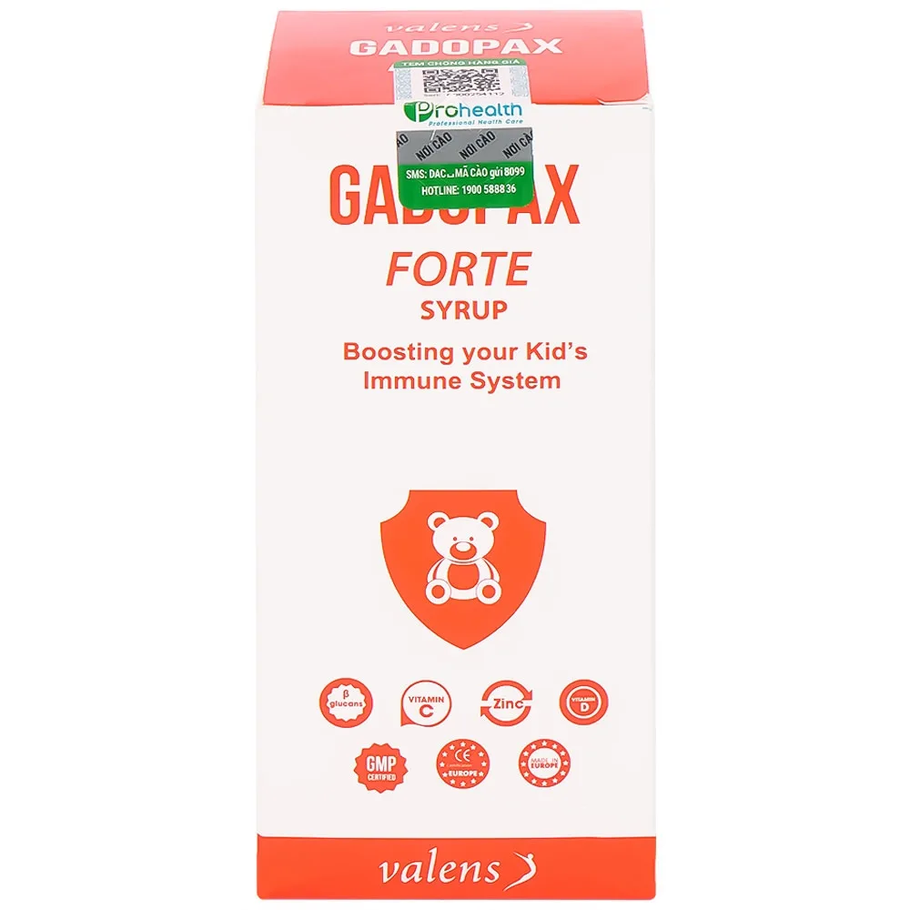 Hình ảnh Siro Gadopax Forte hỗ trợ tăng sức đề kháng của cơ thể (100ml)