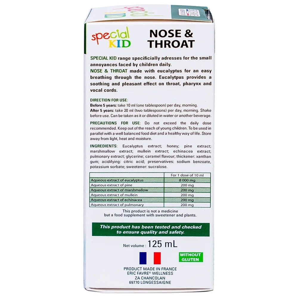 Hình ảnh Siro Special Kid Nez & Gorge hỗ trợ giảm viêm họng, viêm phế quản (125ml)