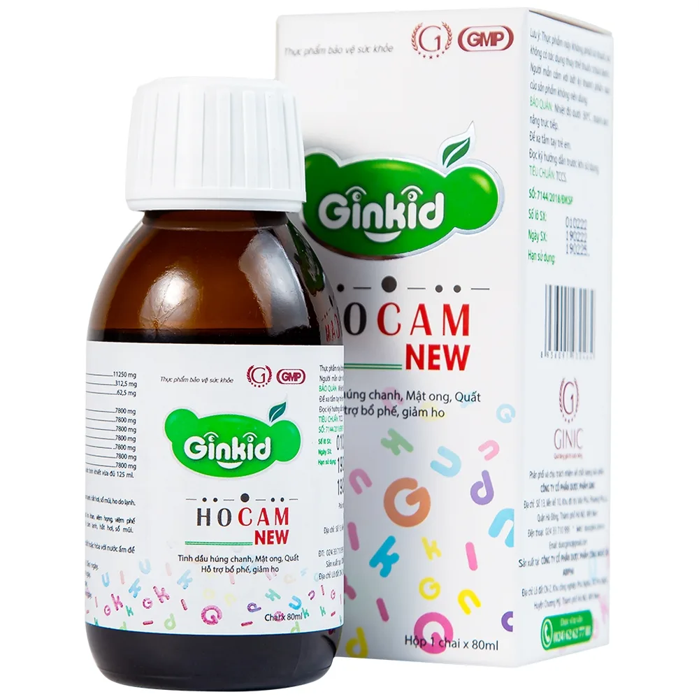 Hình ảnh Siro Ginkid Ho Cam NEW 80ml hỗ trợ bổ phế, giảm ho, nhuận phế