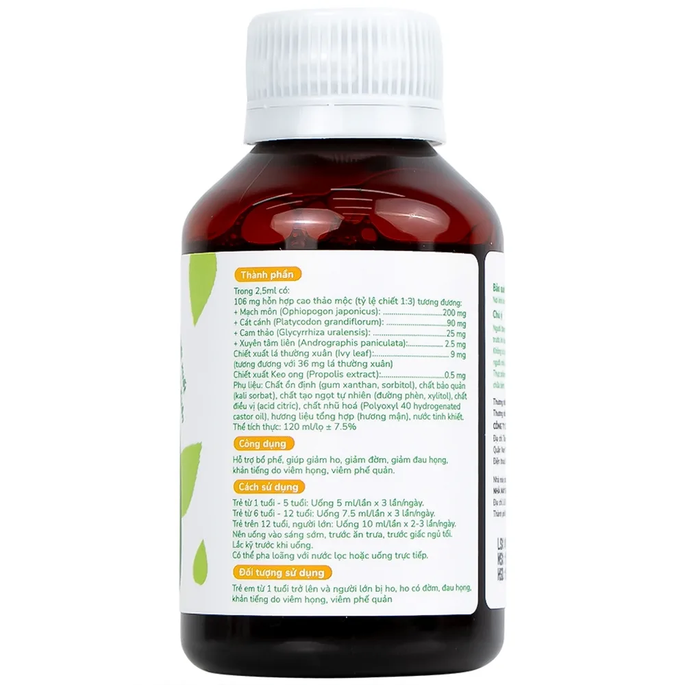 Hình ảnh Siro Bổ Phế Lábebé 120ml hỗ trợ bổ phế, giảm ho, giảm đờm, giảm đau họng
