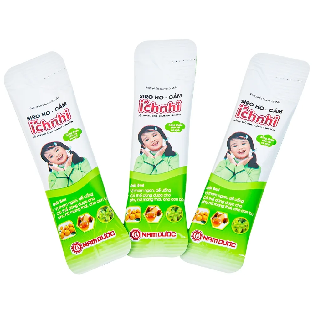 Hình ảnh Siro ho cảm Ích Nhi Nam Dược hỗ trợ giải cảm, giảm ho, tiêu đờm (30 gói x 5ml)