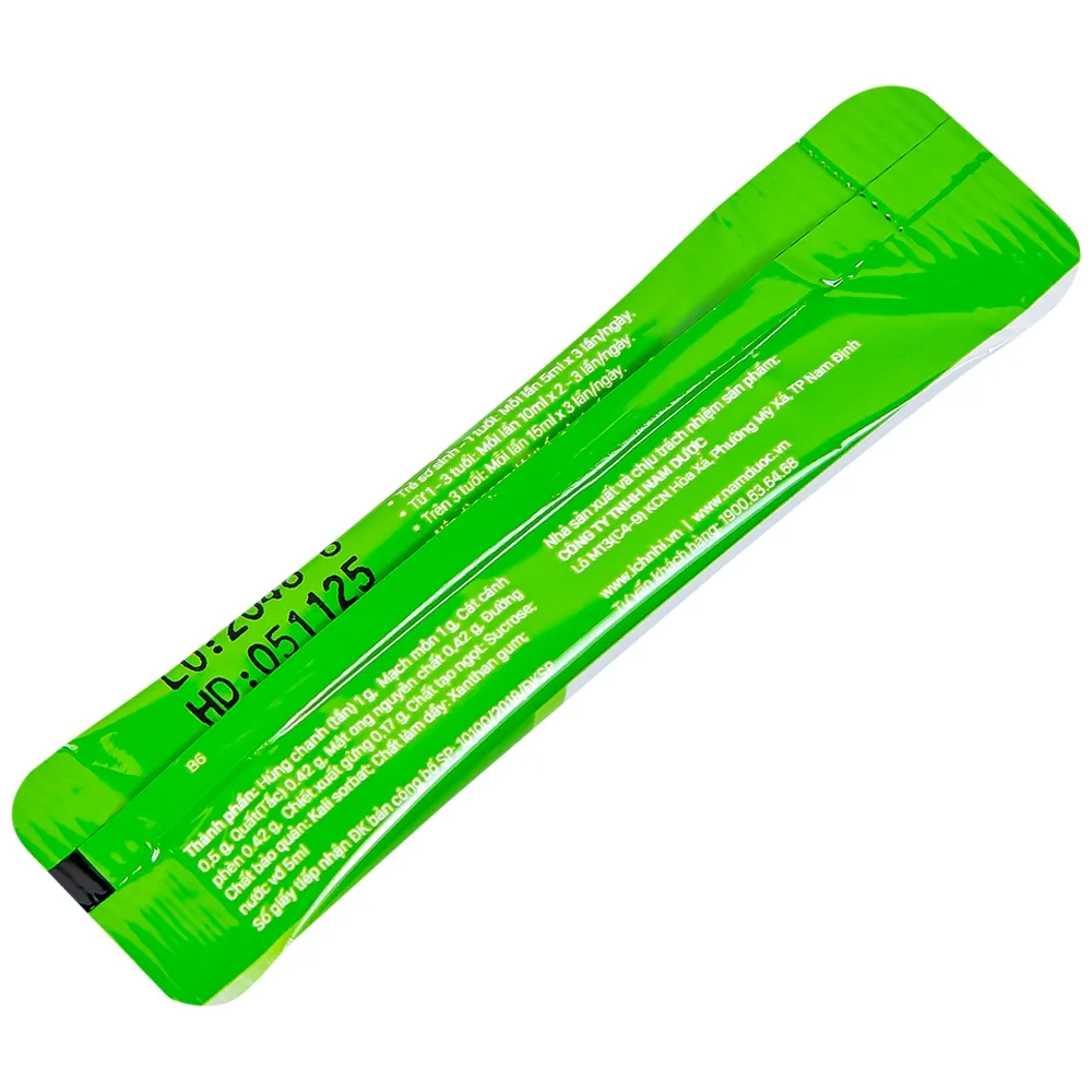 Hình ảnh Siro ho cảm Ích Nhi Nam Dược hỗ trợ giải cảm, giảm ho, tiêu đờm (30 gói x 5ml)