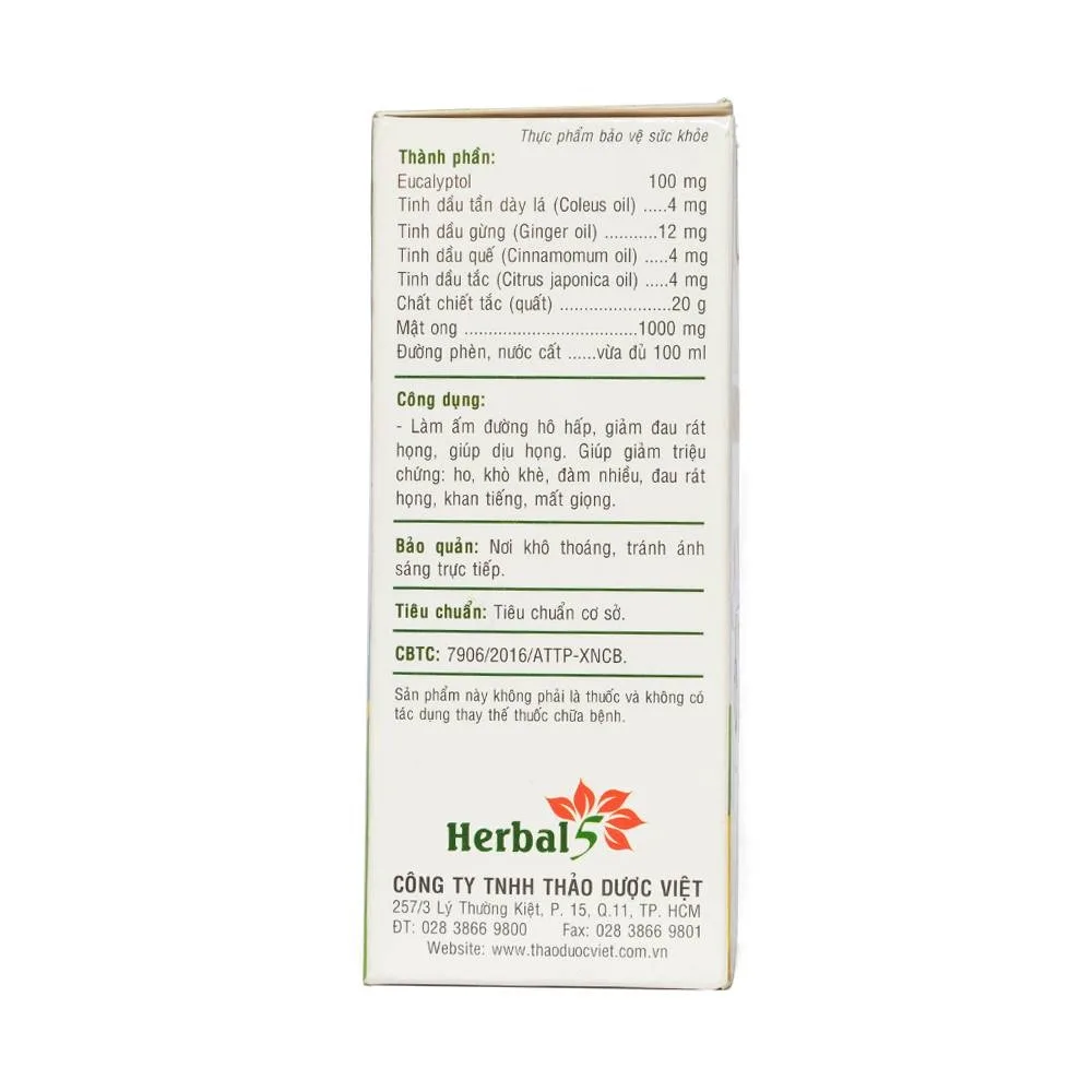 Hình ảnh Siro ho Ong Vàng Thảo Dược Việt hỗ trợ làm ấm và sạch họng, giảm ho (100ml)