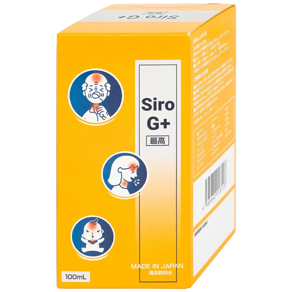 Hình ảnh Thực phẩm bảo vệ sức khỏe SIRO G+ Kenko hỗ trợ tăng đề kháng, giảm các triệu chứng trên đường hô hấp trên (100ml)