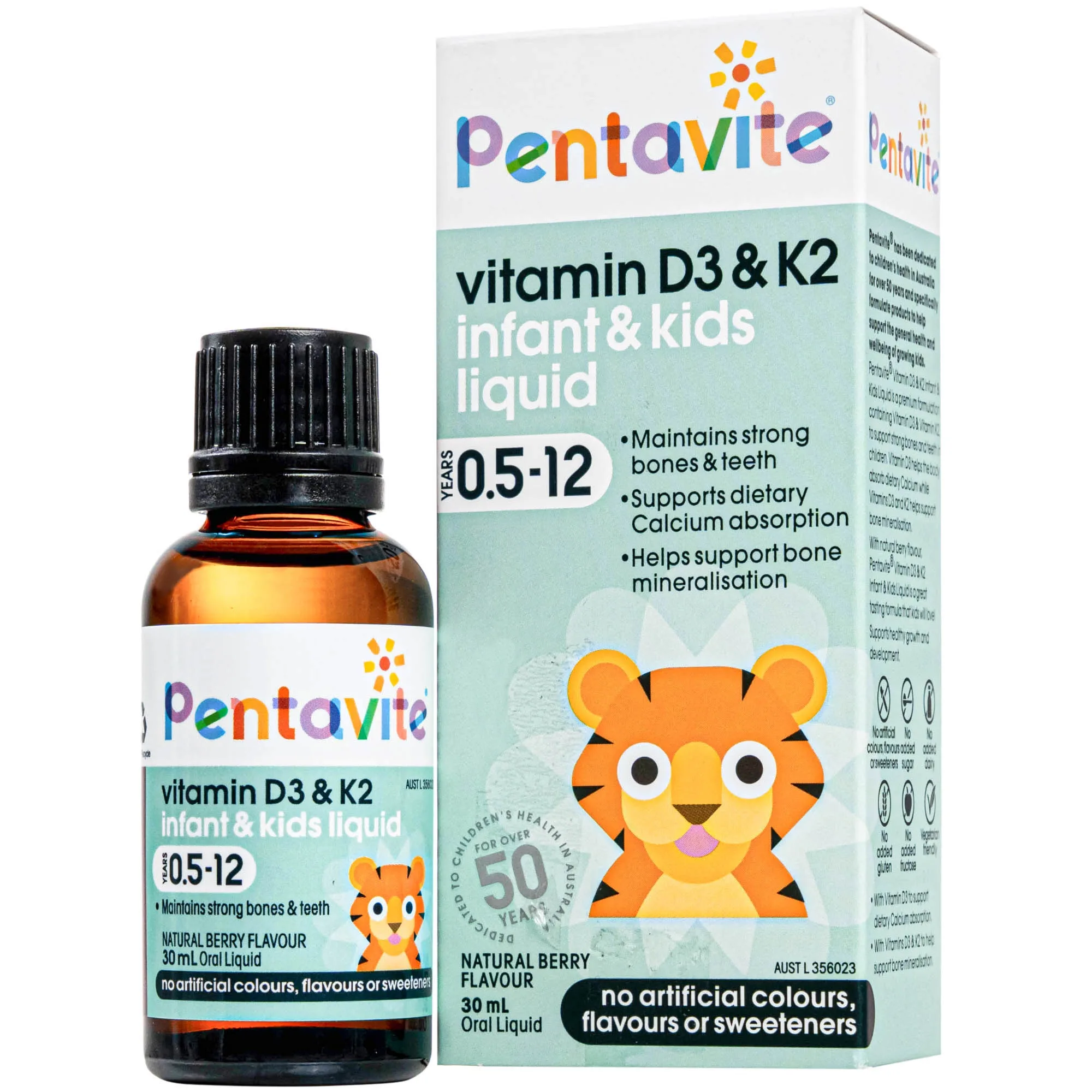 Hình ảnh Siro hỗ trợ xương và răng chắc khoẻ Pentavite Vitamin D3 & K2 Infant & Kid liquid 30ml