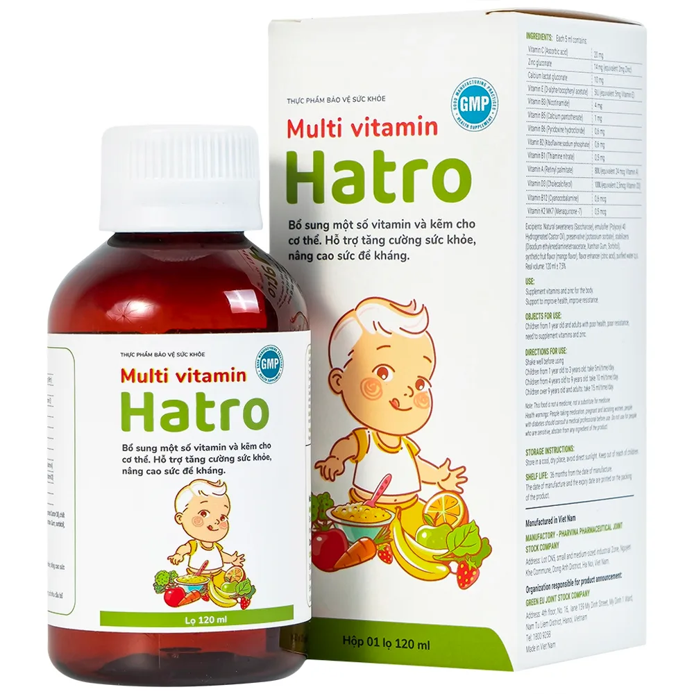 Hình ảnh Siro Multi Vitamin Hatro hỗ trợ tăng cường sức khỏe, nâng cao sức đề kháng (120ml) 