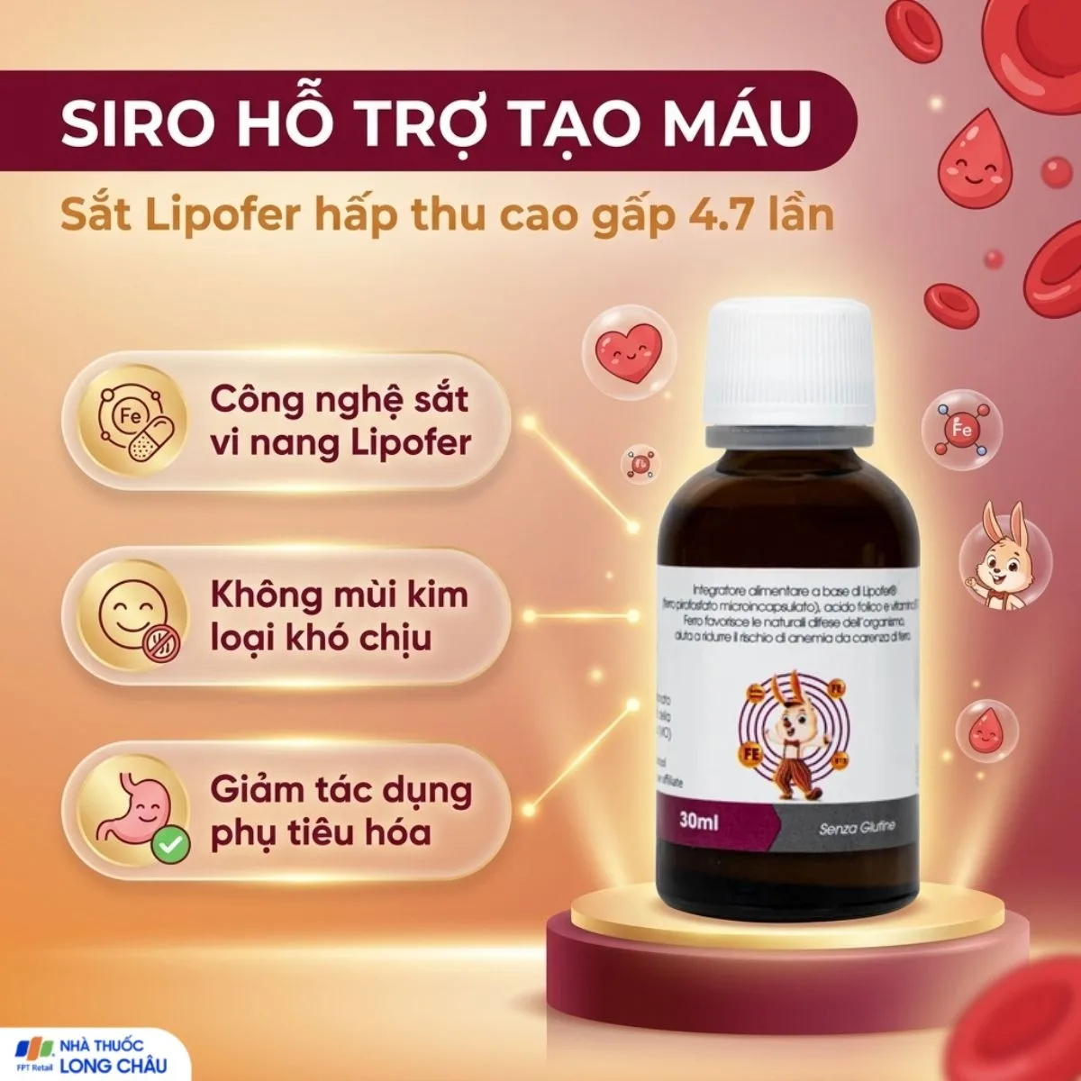Hình ảnh Siro hỗ trợ tạo máu Smartbibi Fesom (30ml)