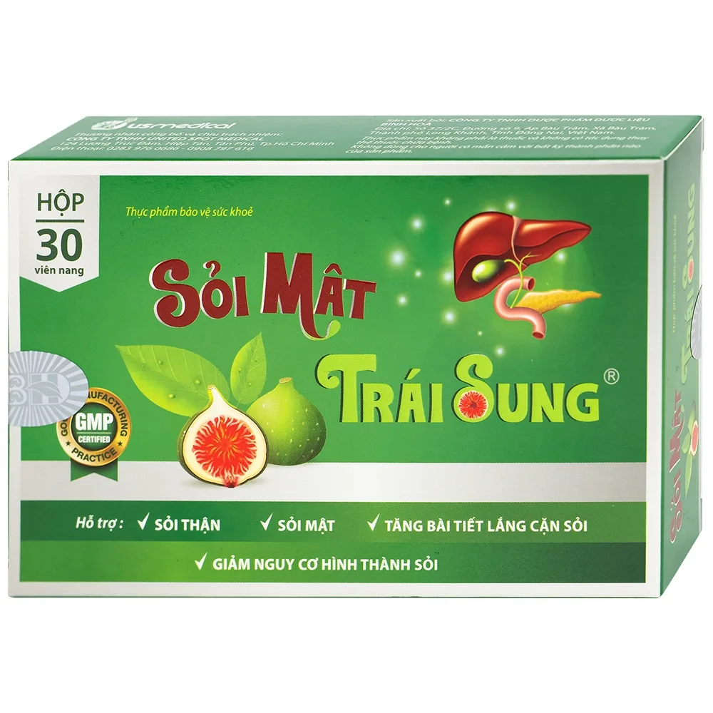 Hình ảnh Viên uống Sỏi Mật Trái Sung usmedical hỗ trợ lợi tiểu, tăng bài tiết lắng cặn sỏi (3 vỉ x 10 viên)