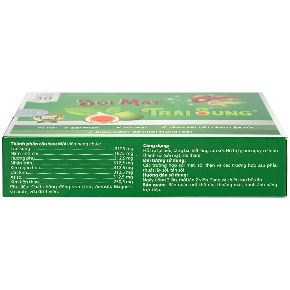 Hình ảnh Viên uống Sỏi Mật Trái Sung usmedical hỗ trợ lợi tiểu, tăng bài tiết lắng cặn sỏi (3 vỉ x 10 viên)